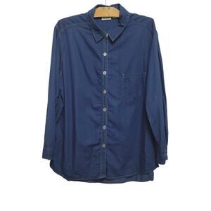 Chico's Design Denim Blouse Blue Size XL